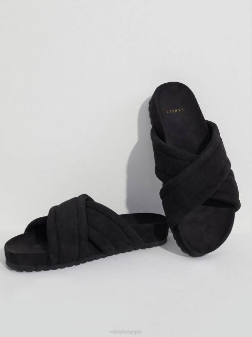 femmes claquettes matelassées ronley Varley 8R2T479 noir diapositives