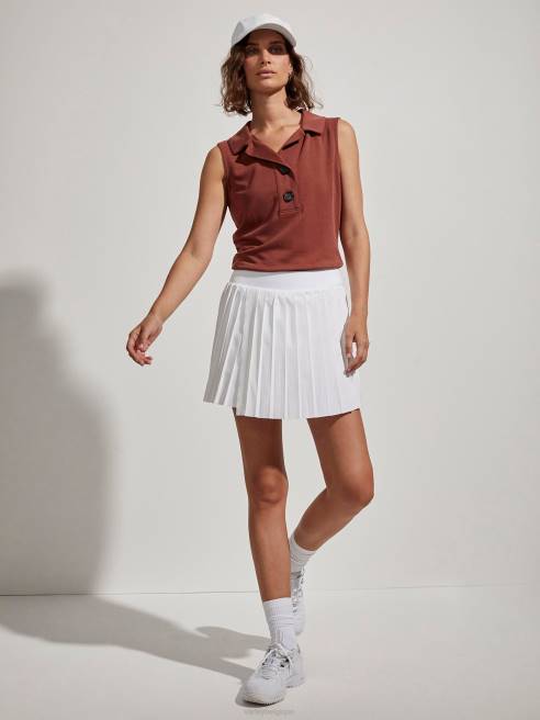 femmes jupe-short kalmia à taille mi-haute Varley 8R2T354 blanc vêtements