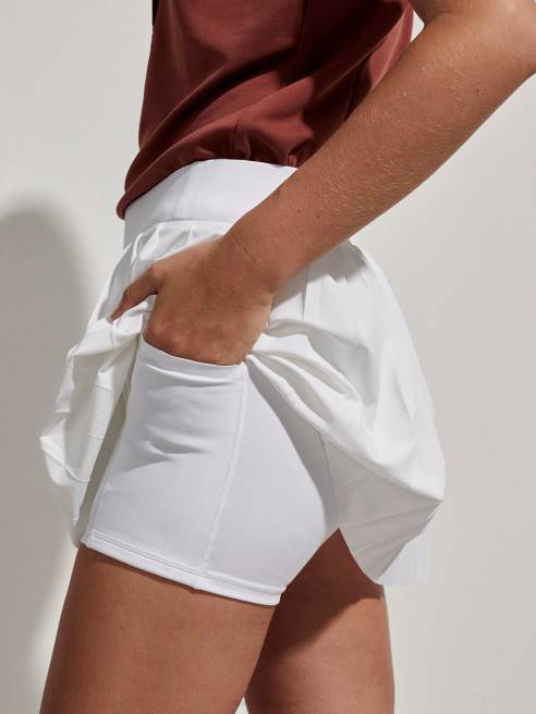 femmes jupe-short kalmia à taille mi-haute Varley 8R2T354 blanc vêtements