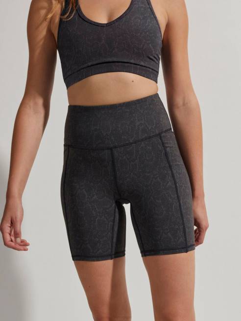 femmes allons poche courte 7" Varley 8R2T314 serpent grille noir vêtements