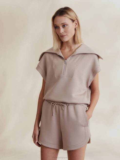 femmes short taille haute keely Varley 8R2T301 taupe clair vêtements