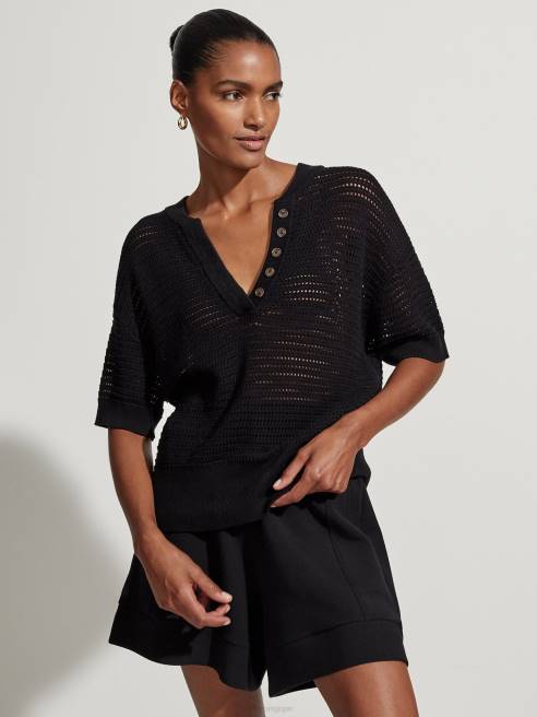 femmes haut en maille callie Varley 8R2T82 noir vêtements