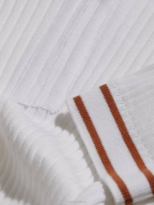 femmes polo ajusté en maille napier Varley 8R2T137 blanc vêtements