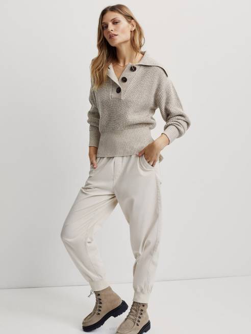 femmes polo en maille audrey Varley 8R2T197 tache de sable d'olive vêtements