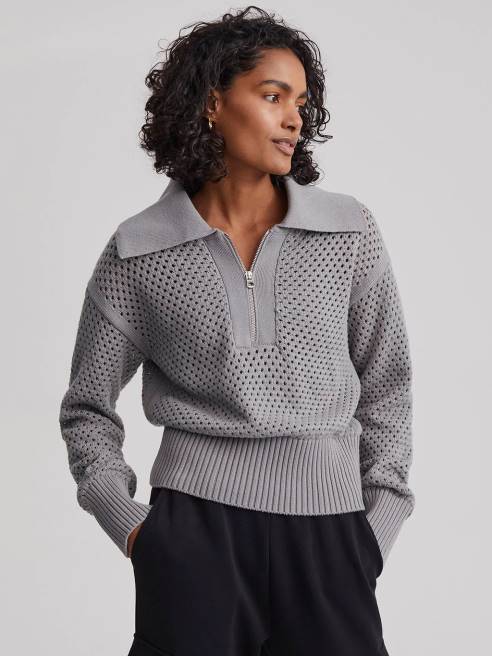 femmes polo en maille de lys Varley 8R2T151 gris griffon vêtements