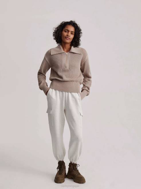 femmes polo en maille de lys Varley 8R2T152 argile taupe vêtements