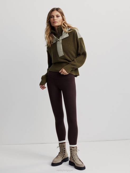 femmes pull à demi-zip carter Varley 8R2T200 mélange d'olives noires vêtements