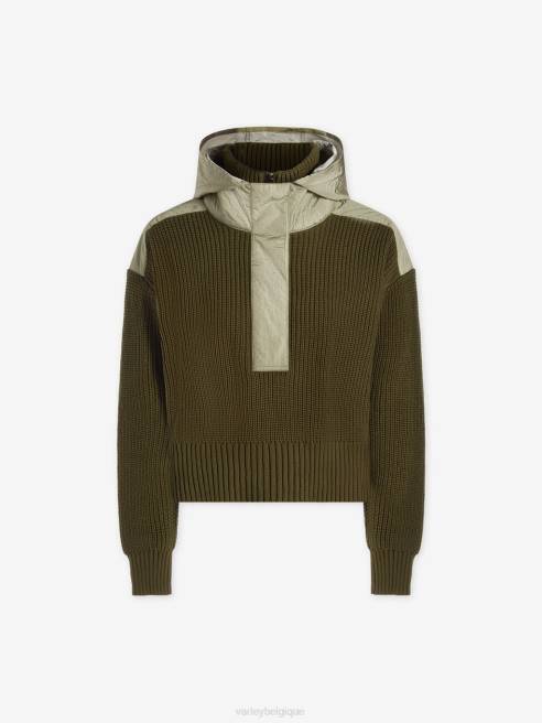 femmes pull à demi-zip carter Varley 8R2T200 mélange d'olives noires vêtements