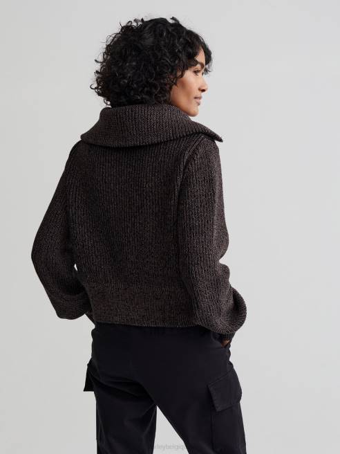 femmes pull en maille demi-zip mentone Varley 8R2T216 tache noire vêtements