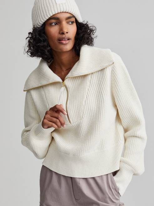 femmes pull en maille demi-zip mentone Varley 8R2T218 aigrette vêtements
