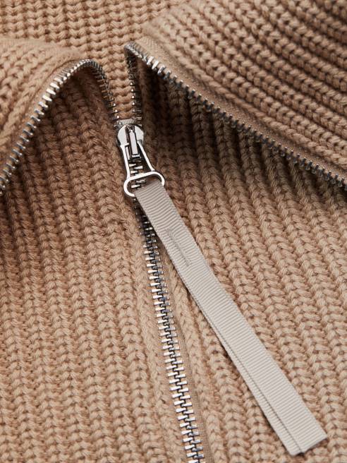 femmes pull en maille demi-zip mentone Varley 8R2T220 taupe clair vêtements