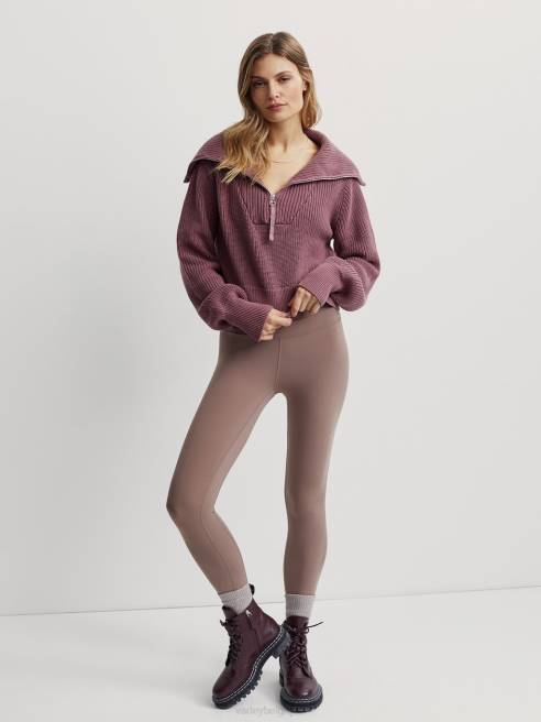 femmes pull en maille demi-zip mentone Varley 8R2T221 brun rosé vêtements