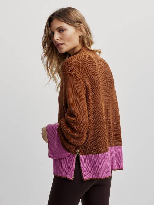 femmes tricot panama Varley 8R2T182 café caramel métallique vêtements