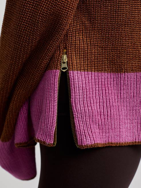 femmes tricot panama Varley 8R2T182 café caramel métallique vêtements