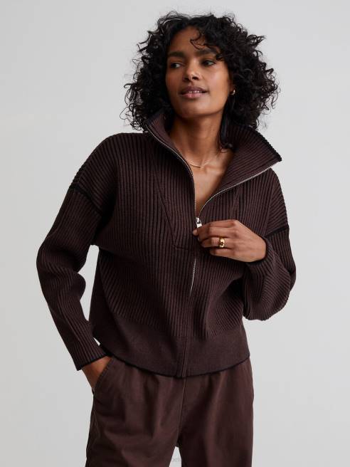 femmes veste en maille carmen Varley 8R2T179 grain de café vêtements