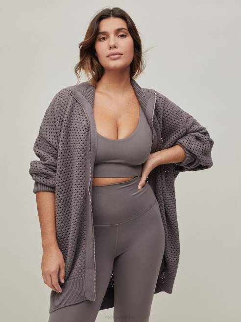 femmes veste en maille cassady Varley 8R2T155 charbon de bois profond vêtements