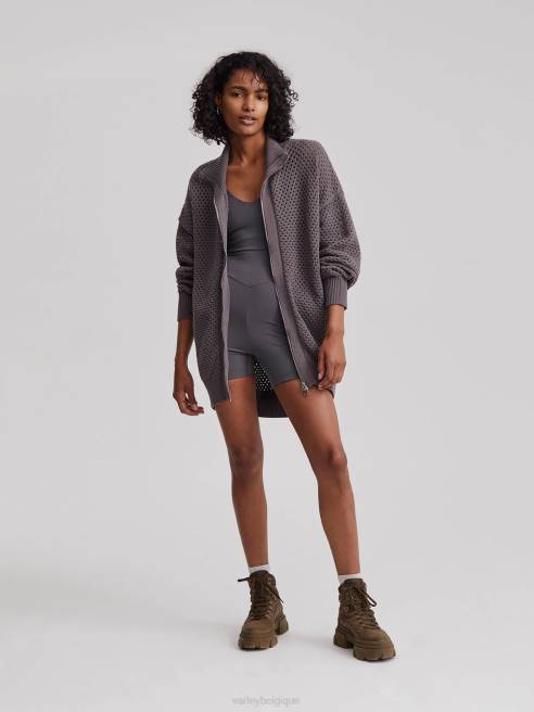 femmes veste en maille cassady Varley 8R2T155 charbon de bois profond vêtements