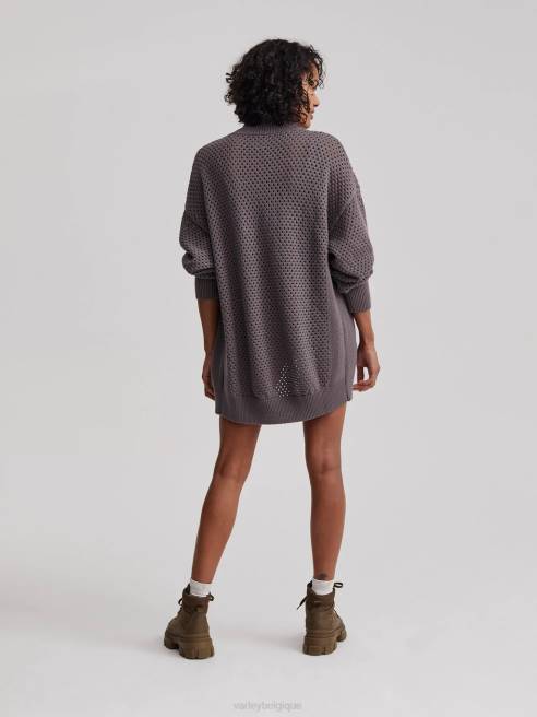 femmes veste en maille cassady Varley 8R2T155 charbon de bois profond vêtements