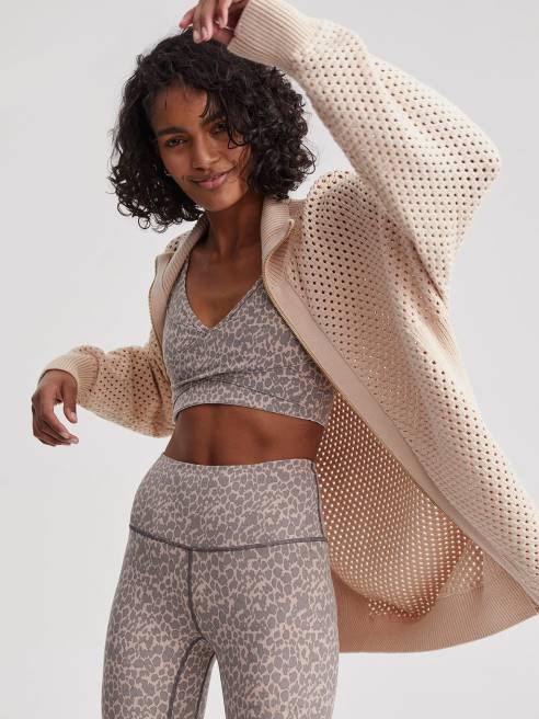 femmes veste en maille cassady Varley 8R2T156 fumée rougir vêtements