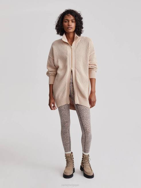 femmes veste en maille cassady Varley 8R2T156 fumée rougir vêtements