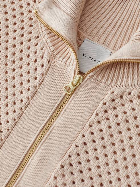 femmes veste en maille cassady Varley 8R2T156 fumée rougir vêtements