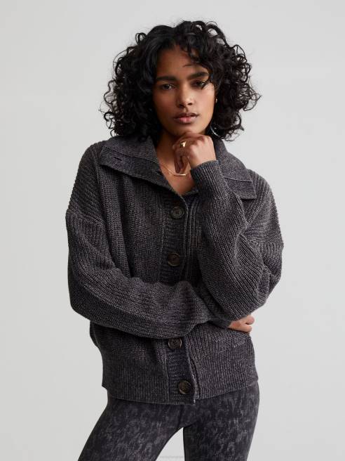 femmes veste en maille elwood Varley 8R2T209 tache profonde de charbon de bois vêtements