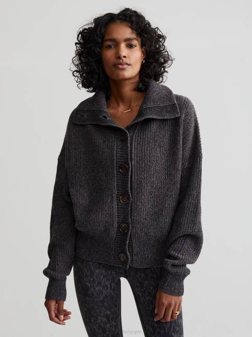 femmes veste en maille elwood Varley 8R2T209 tache profonde de charbon de bois vêtements