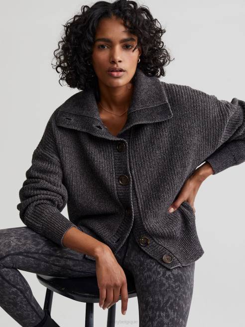 femmes veste en maille elwood Varley 8R2T209 tache profonde de charbon de bois vêtements