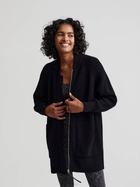 femmes veste en maille maybelle Varley 8R2T207 noir vêtements