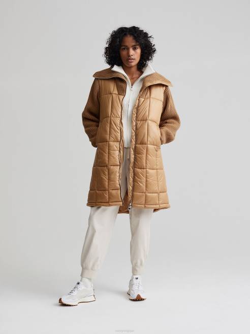 femmes doudoune en maille mayten Varley 8R2T451 sable du désert vêtements