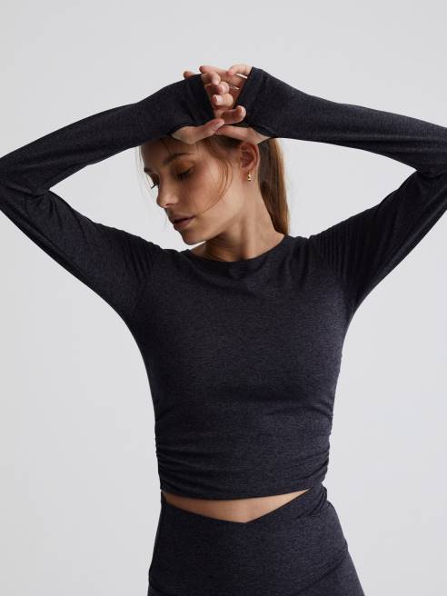 femmes t-shirt court sloan toujours chaud Varley 8R2T222 noir chiné vêtements