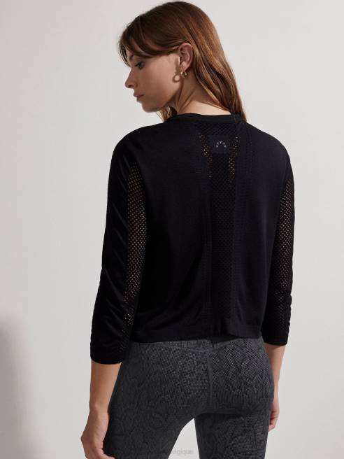 femmes t-shirt à manches longues sans couture halldale Varley 8R2T124 noir vêtements