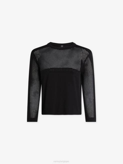 femmes t-shirt à manches longues sans couture halldale Varley 8R2T124 noir vêtements