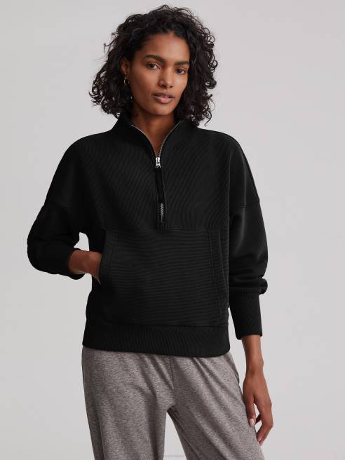 femmes pull demi-zip acadia Varley 8R2T202 noir vêtements