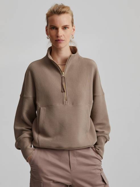 femmes pull demi-zip acadia Varley 8R2T204 fossile vêtements