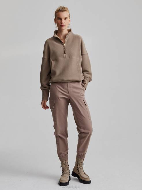 femmes pull demi-zip acadia Varley 8R2T204 fossile vêtements