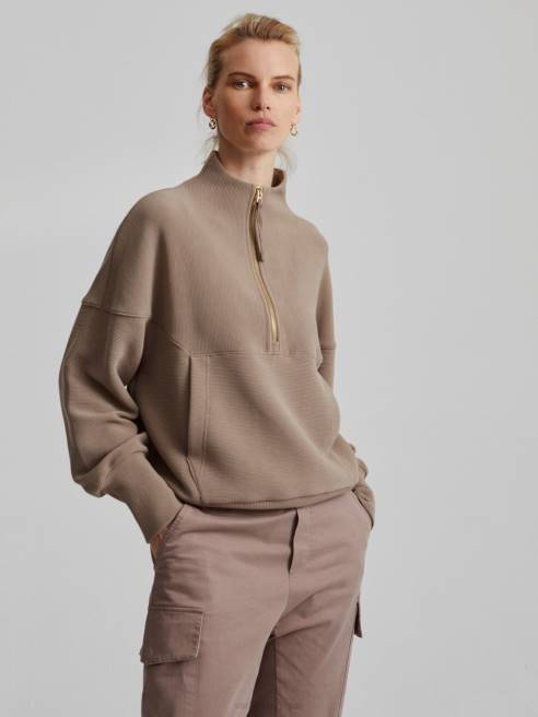 femmes pull demi-zip acadia Varley 8R2T204 fossile vêtements