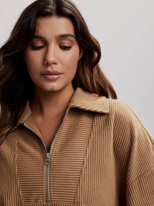 femmes pull demi-zip blair Varley 8R2T195 sable du désert vêtements