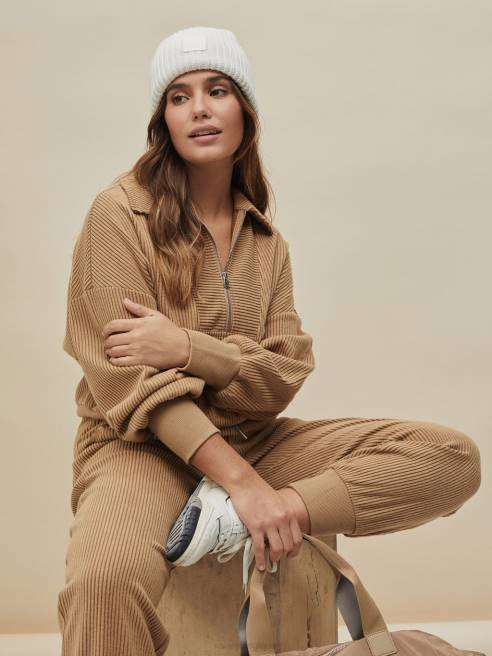 femmes pull demi-zip blair Varley 8R2T195 sable du désert vêtements