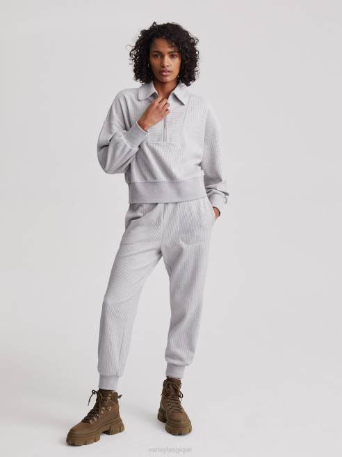 femmes pull demi-zip blair Varley 8R2T196 gris chiné vêtements