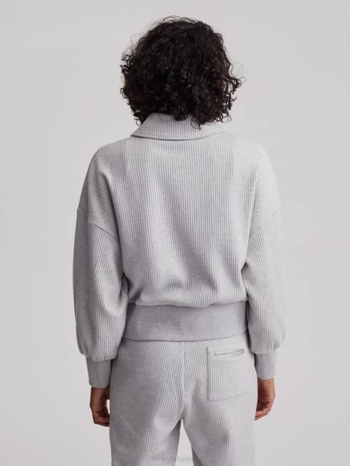 femmes pull demi-zip blair Varley 8R2T196 gris chiné vêtements