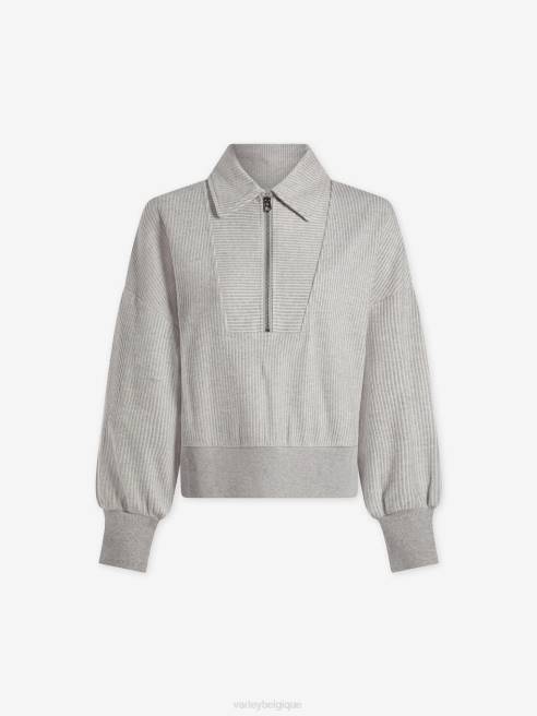 femmes pull demi-zip blair Varley 8R2T196 gris chiné vêtements