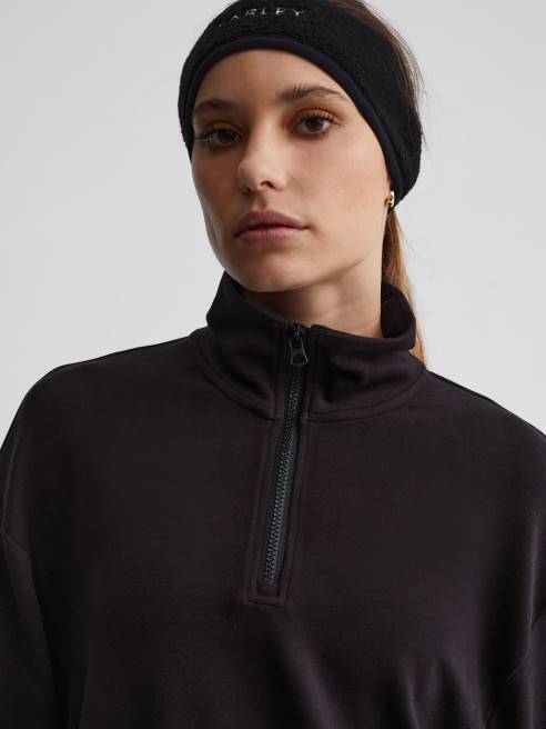 femmes pull à demi-zip collett Varley 8R2T237 noir vêtements