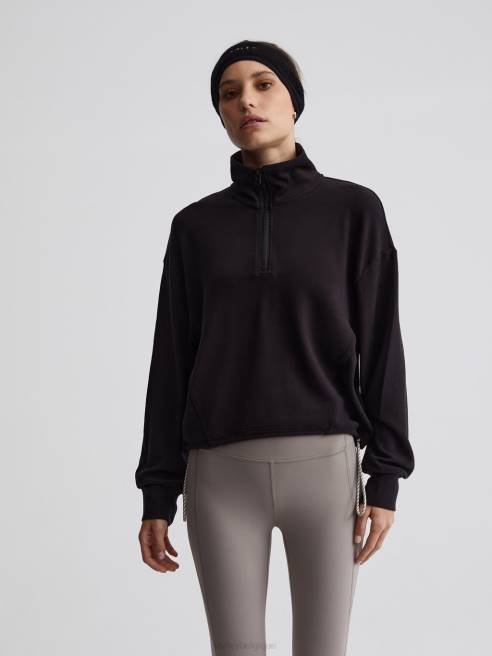 femmes pull à demi-zip collett Varley 8R2T237 noir vêtements