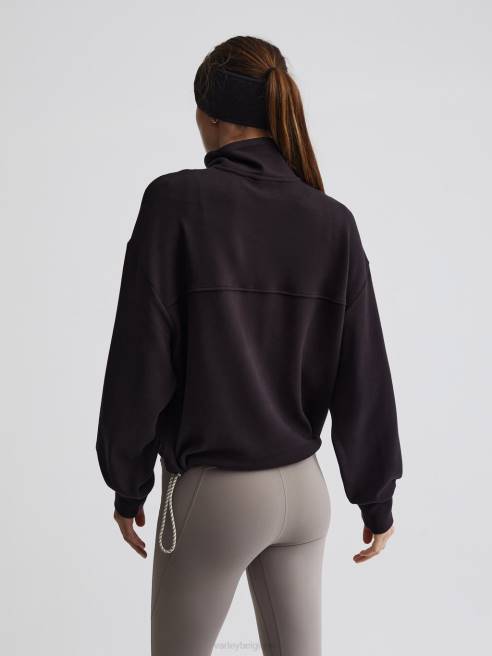 femmes pull à demi-zip collett Varley 8R2T237 noir vêtements