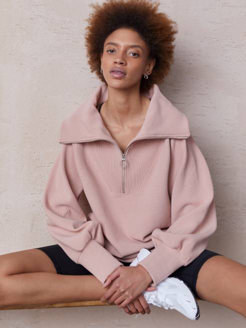femmes pull à demi-zip vigne Varley 8R2T89 rose nostalgie vêtements