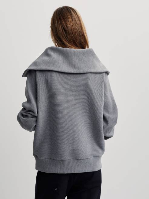 femmes pull à demi-zip vigne Varley 8R2T90 gris chiné vêtements