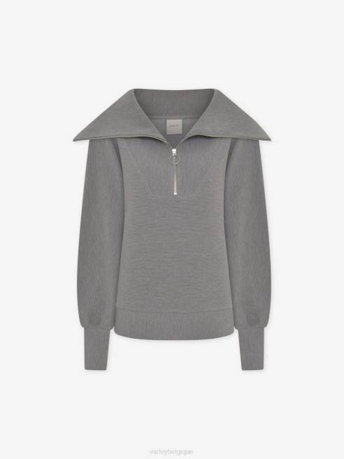 femmes pull à demi-zip vigne Varley 8R2T90 gris chiné vêtements