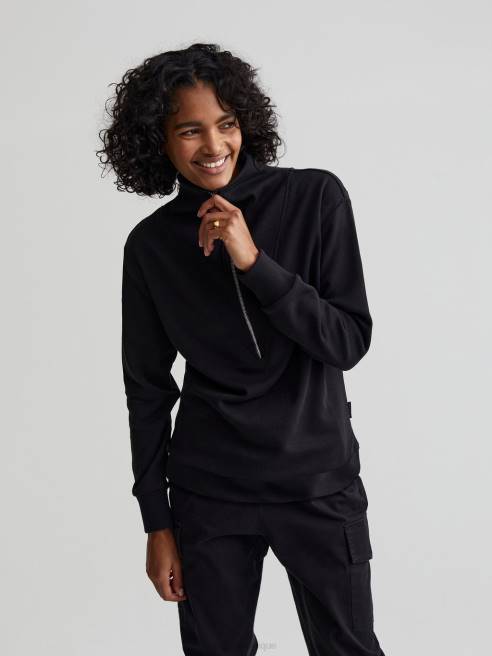 femmes pull demi-zippé clearwood Varley 8R2T229 noir vêtements