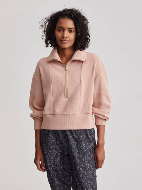 femmes pull mi-zip ramona Varley 8R2T146 rose acajou vêtements